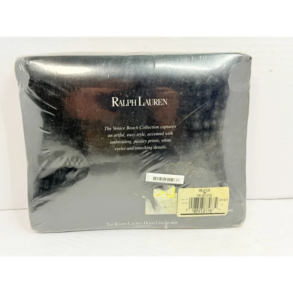 Vintage Ralph Lauren Amelia Floral King Fitted Sheet Venice Beach 250TC Cotton
